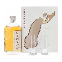 Isle of Raasay Single Malt whisky ajándékcsomag 2 pohárral (0,7L / 46,4%)