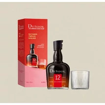 Dictador 12 éves rum ajándékcsomag 1 pohárral (0,7L / 40%)