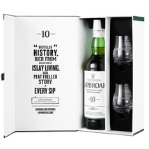 Laphroaig 10 éves whisky DD 2 pohárral (0,7L / 40%)