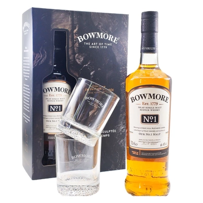 Bowmore No 1. ajándékcsomag 2 pohárral (0,7L / 40%)