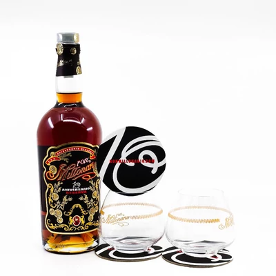 Millonario Aniversario Reserva 10 éves 2 ajándék pohárral rum DRS (0,7L / 40%)