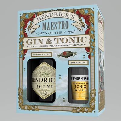 Hendricks gin ajándék Fever Tree tonikkal DRS (0,7L / 41,4%+0,5L)