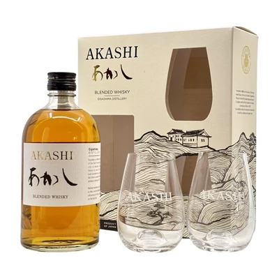 Akashi Blended whisky DD 2 pohárral DRS (0,5L / 40%)
