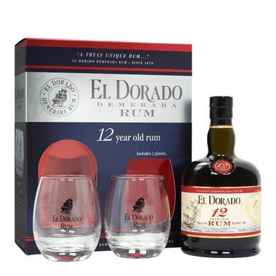 El Dorado 12 éves rum 2 pohárral (0,7L / 40%)