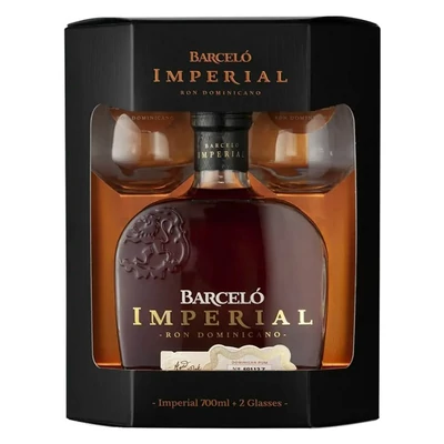 Barcelo Imperial rum díszdobozban 2 pohárral (0,7L / 38%)