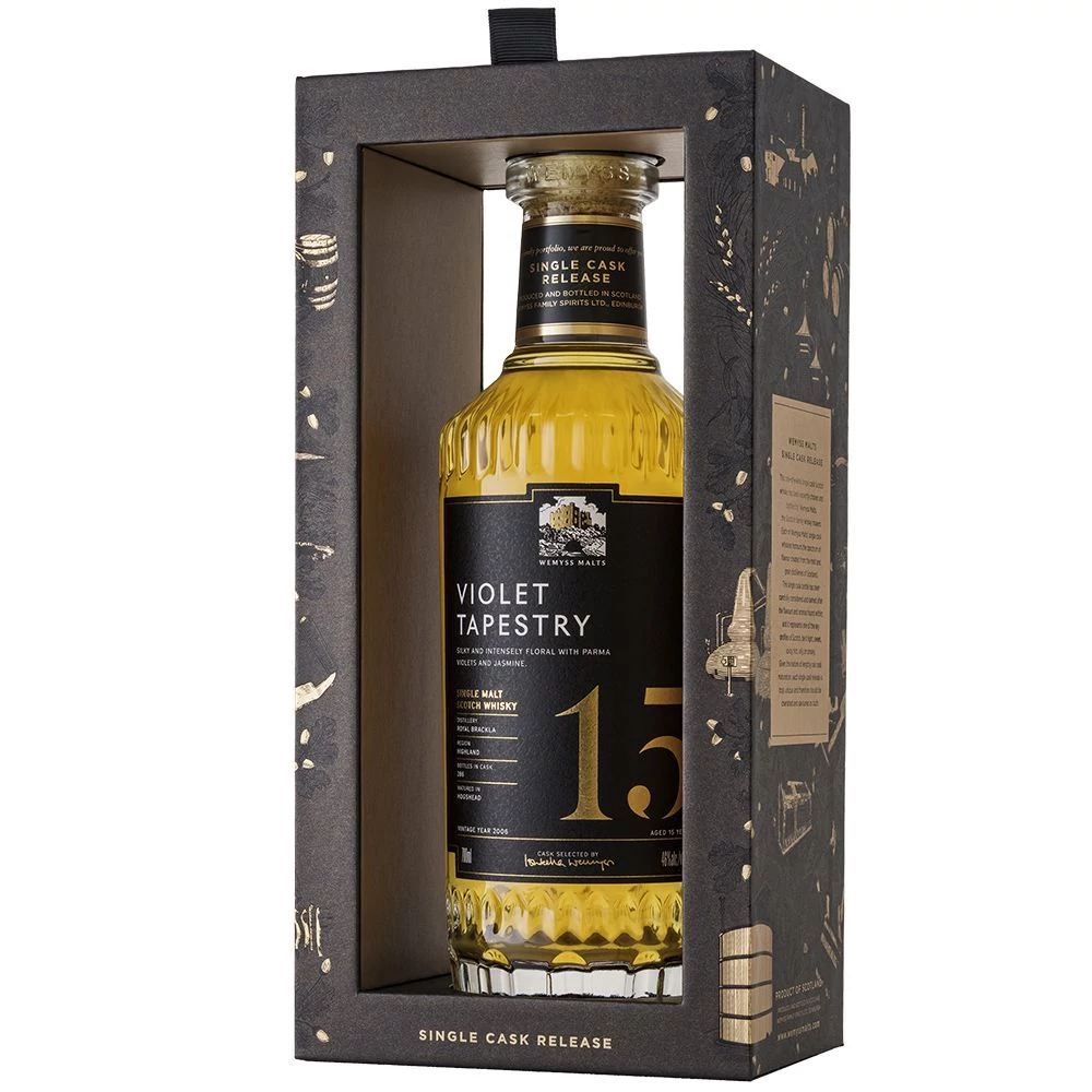 Royal Brackla 15 éves Violet Tapestry Wemyss whisky (0,7L / 46%)