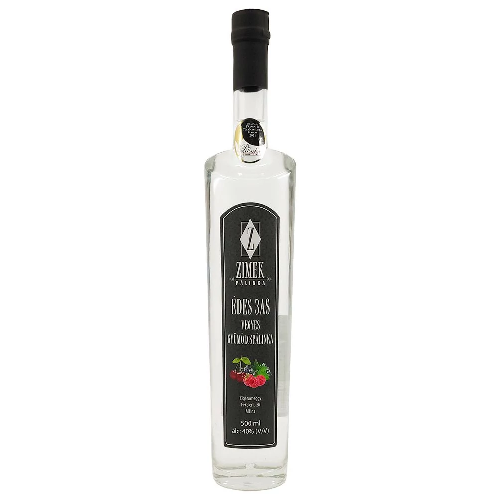 Zimek Édes 3as vegyes (cigánym., feketerib., málna) pálinka DRS (0,5L / 40%)