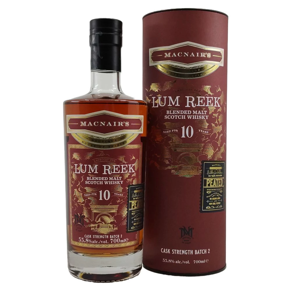 MacNair's Lum Reek 10 éves Cask Strength Batch 2. whisky (0,7L / 55,8%)