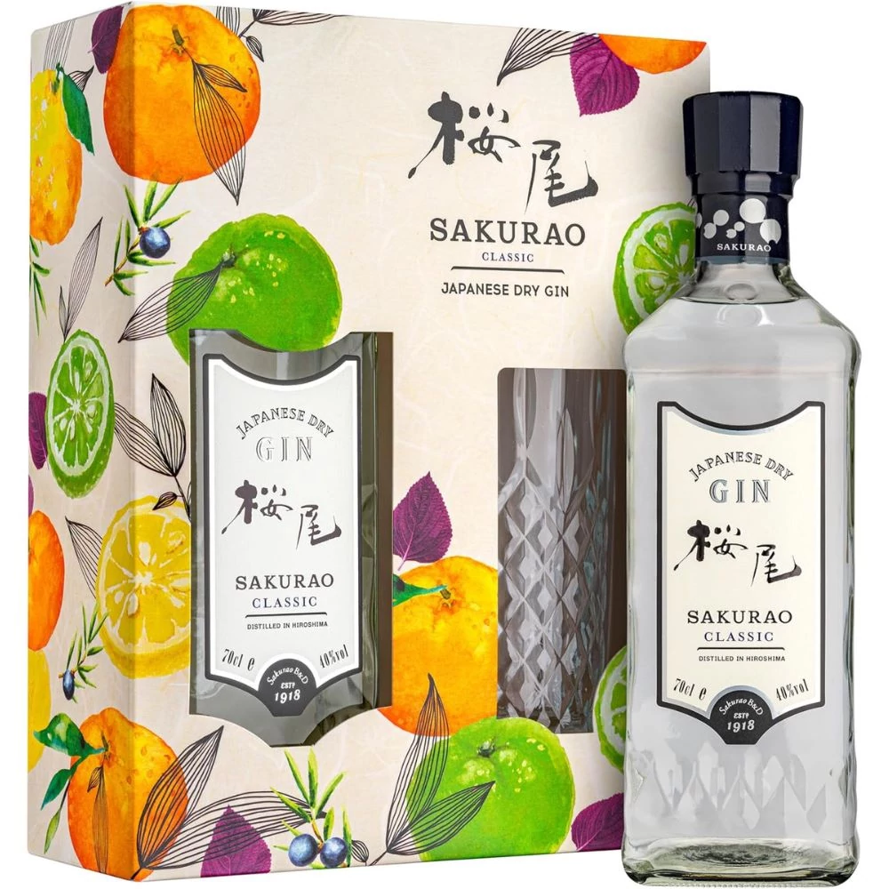 Sakurao Classic gin Ajándékcsomag Pohárral (0,7L/ 40%)