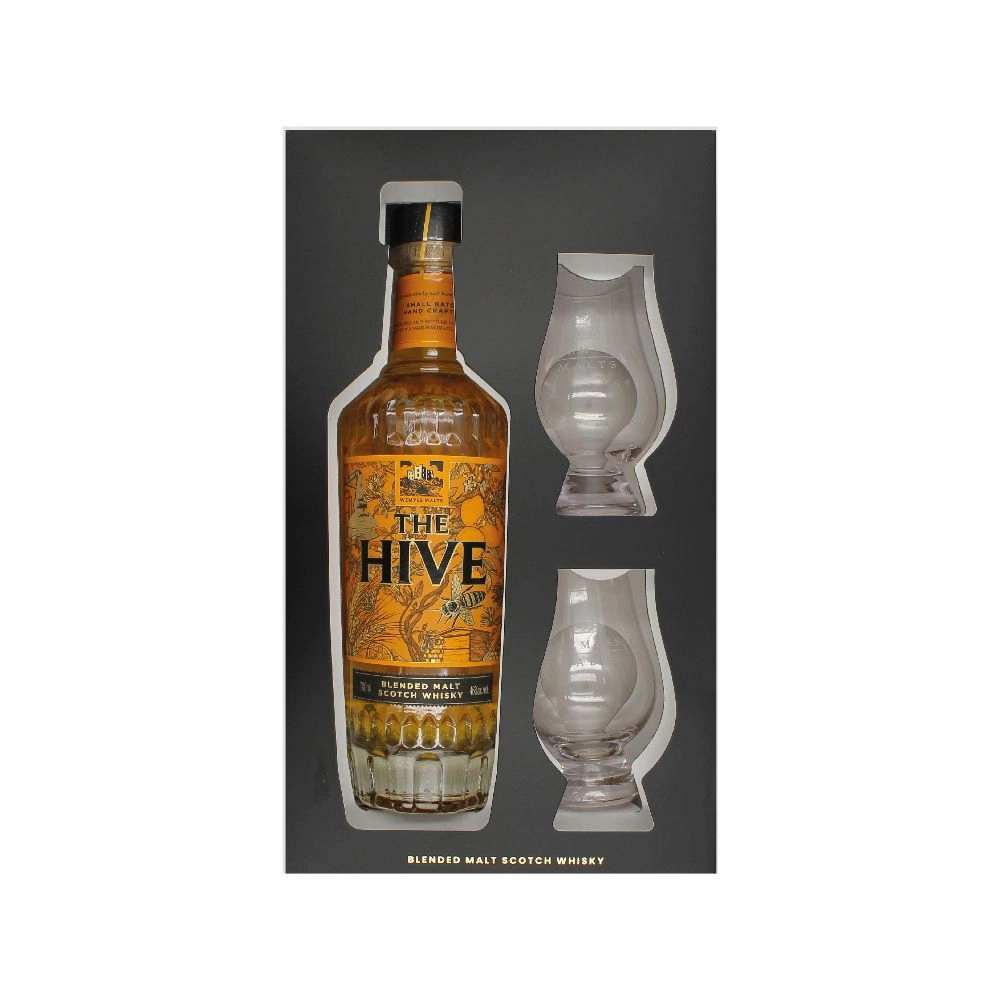 The Hive whisky Ajándékcsomag 2 pohárral (0,7L / 46%)