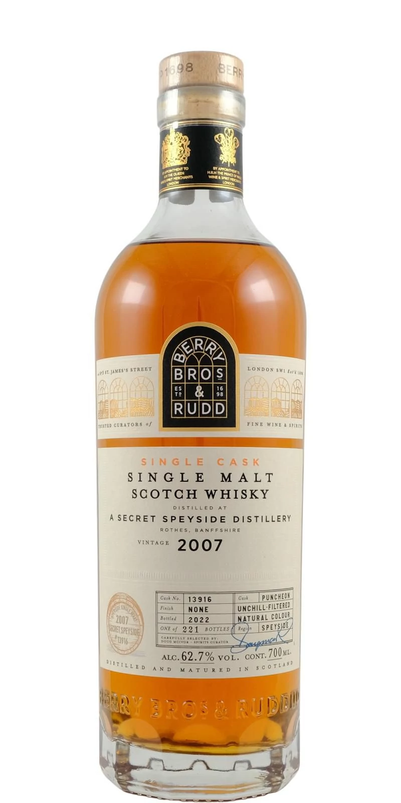 Secret Speyside 2007 BB&R whisky (Cask 13916) (0,7L / 62,7%)
