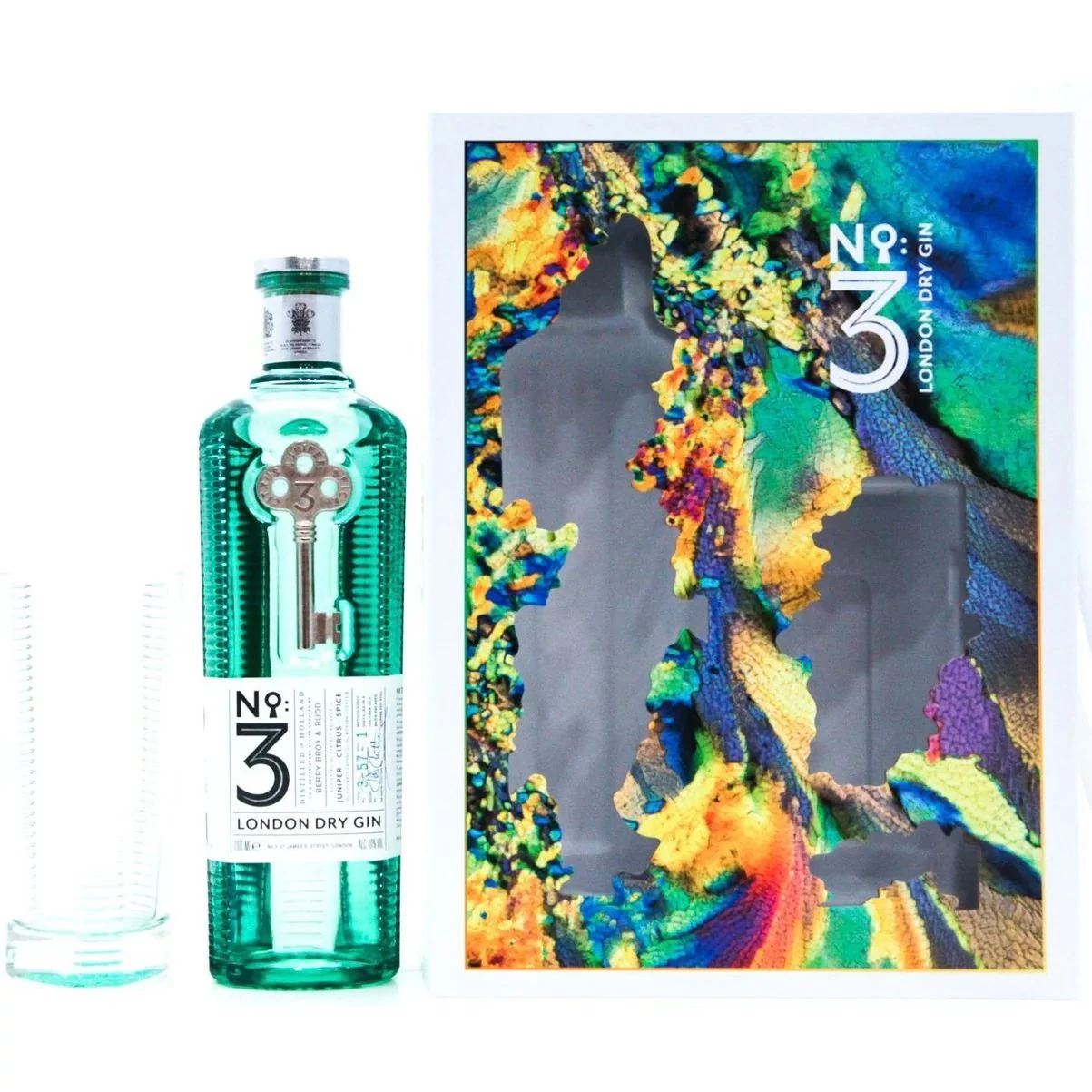 No.3 London Dry gin ajándékcsomag Highball pohárral DRS (0,7L / 46%)