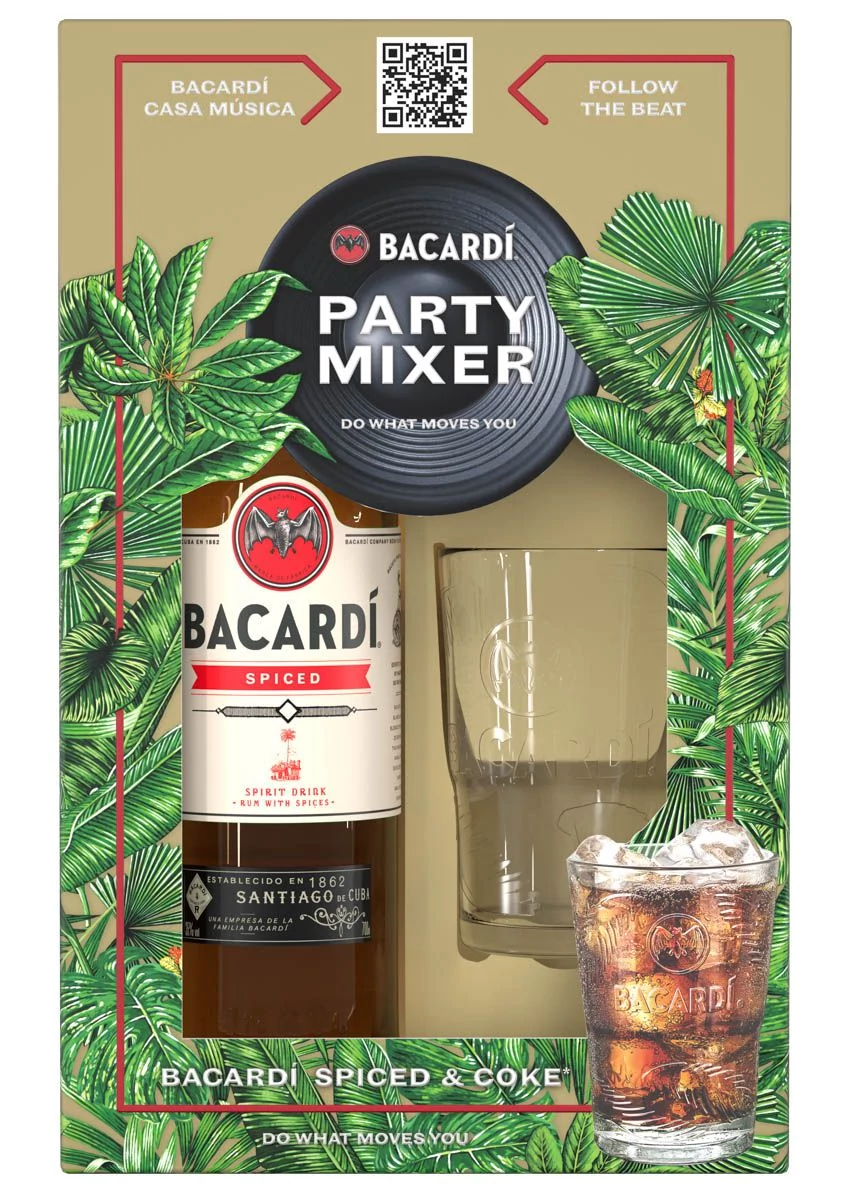 Bacardí Spiced rum DD pohárral (0,7L / 35%)