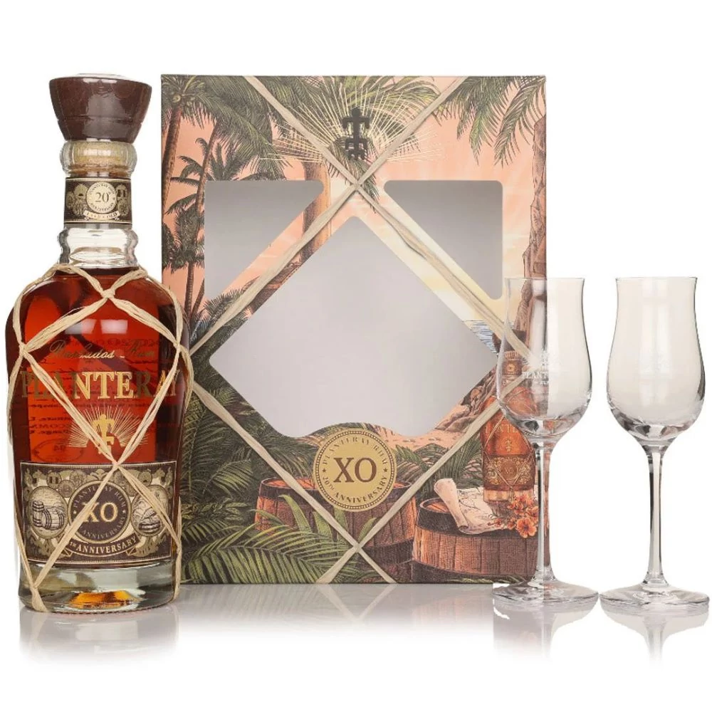 Planteray XO 20th Anniversary rum 2 tulipán pohárral (0,7L / 40%)