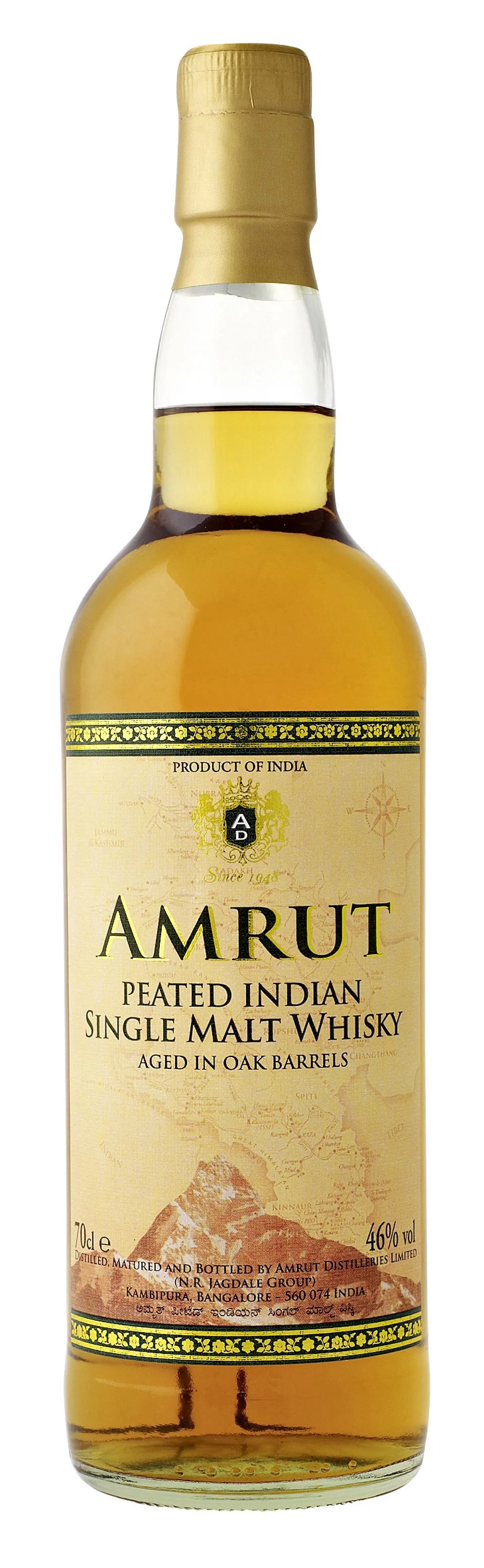 Amrut Indian Peated Malt whisky DRS (0,7L / 46%)