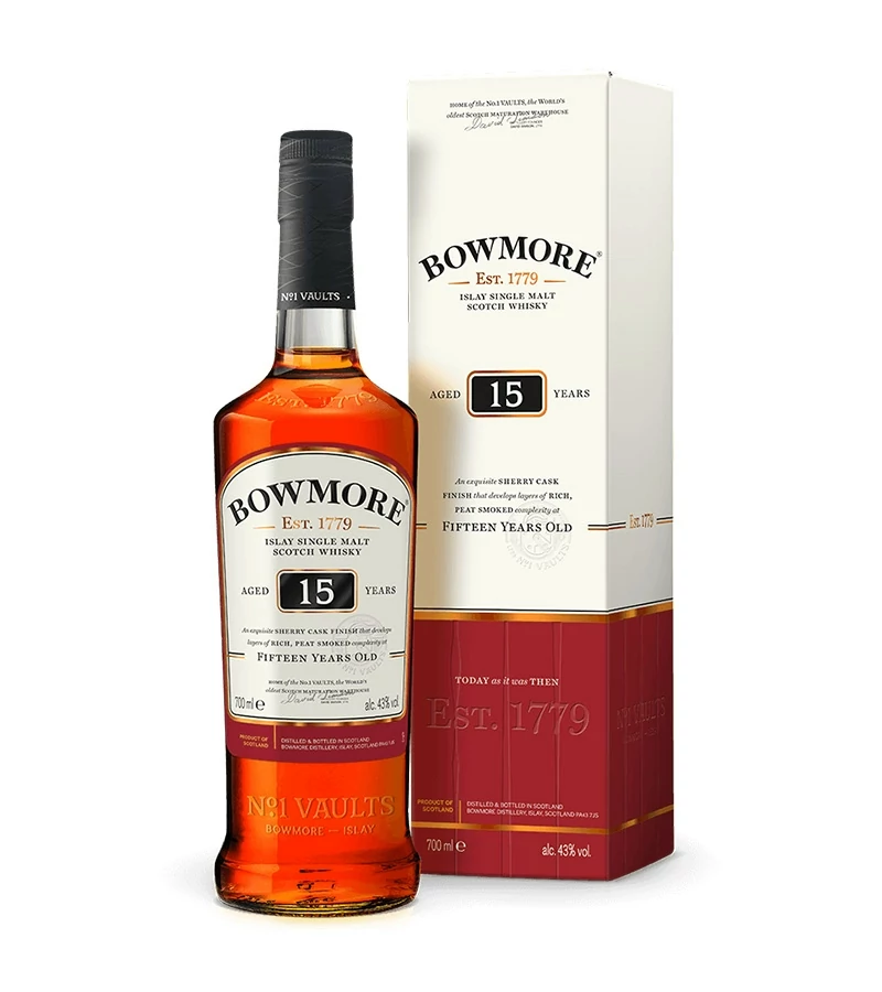Bowmore 15 éves whisky (0,7L / 43%)