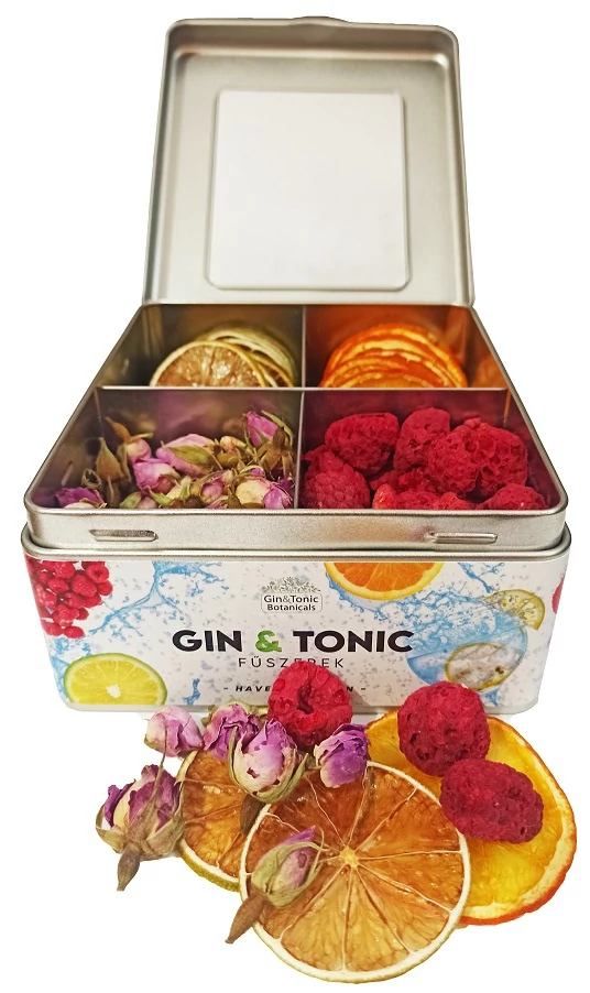 G&T Botanicals Lime-narancs-bimbó-málna osztott fémdobozban (91g)